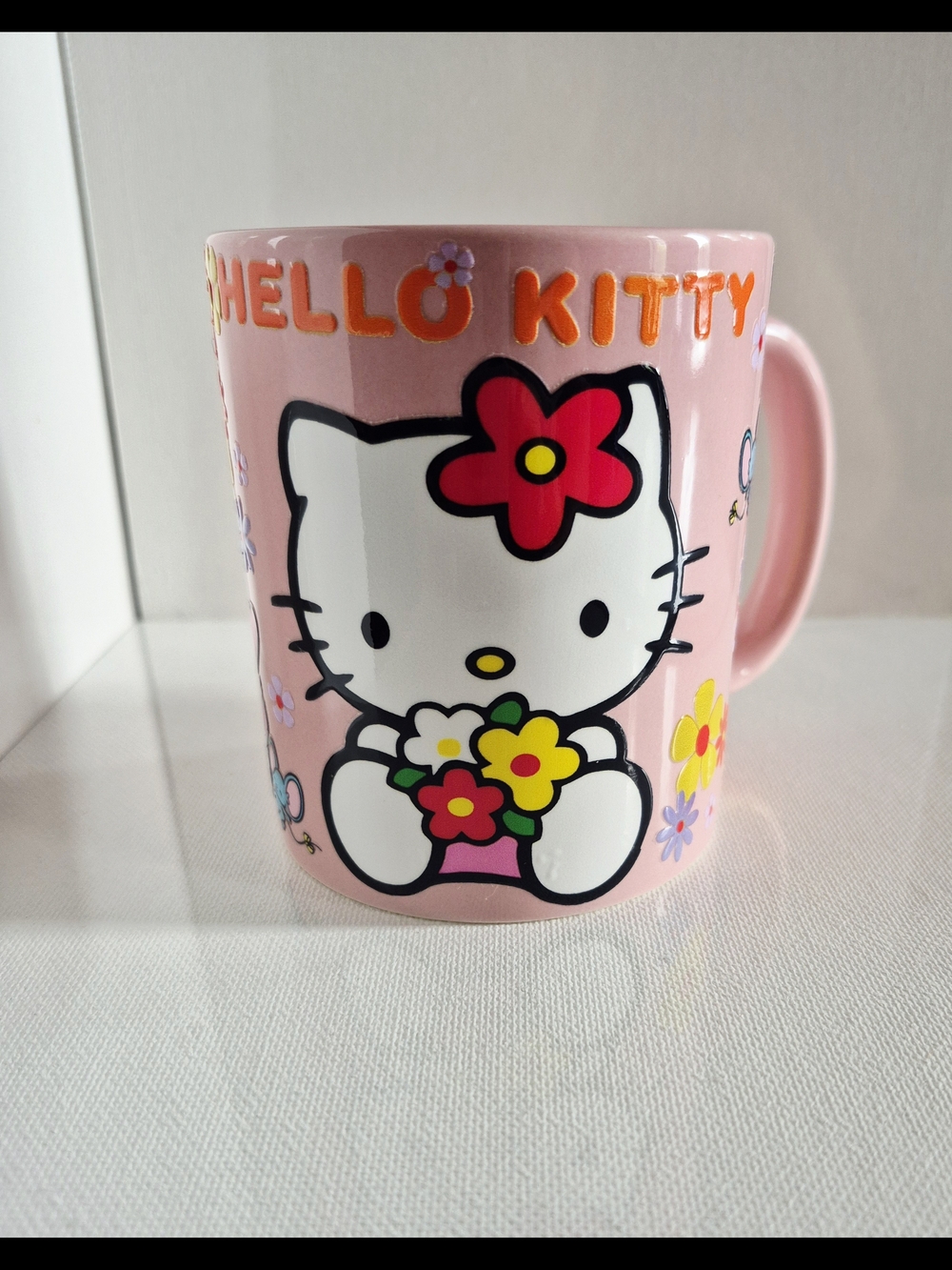 Hello Kitty Pink Ceramic 11oz Mug Floral Custom Design